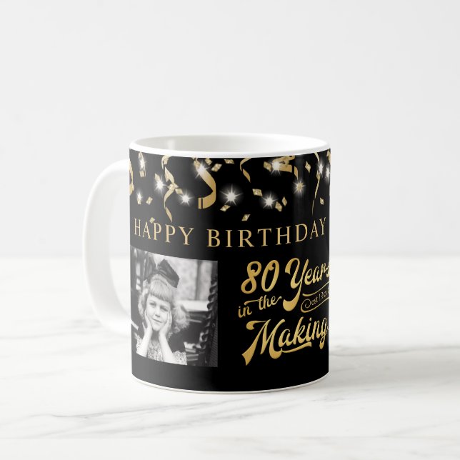 Retro Birthday 80 Years in the Making Keepsake Coffee Mug (Front Left)