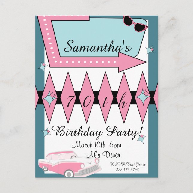 Retro Birthday Any Age,1950's  Postcard (Front)