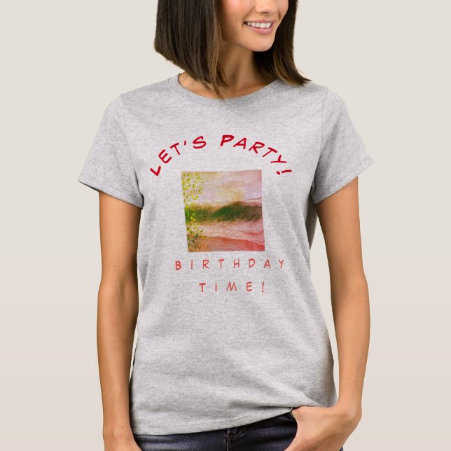 Retro Birthday Beach Picnic Party T-Shirt (Front)