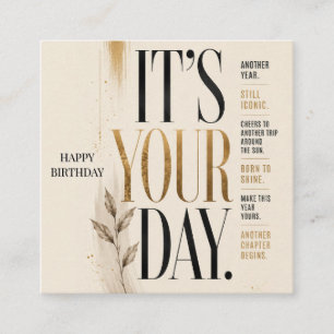 Retro Birthday Bold Editorial Typography style Enclosure Card