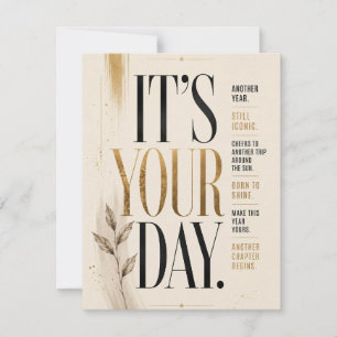 Retro Birthday Bold Editorial Typography style RSVP Card