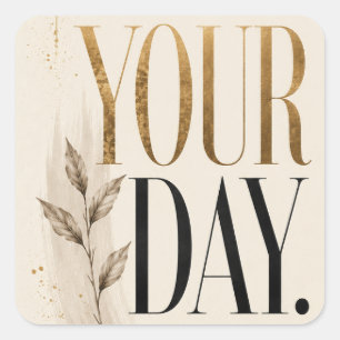 Retro Birthday Bold Editorial Typography style Square Sticker