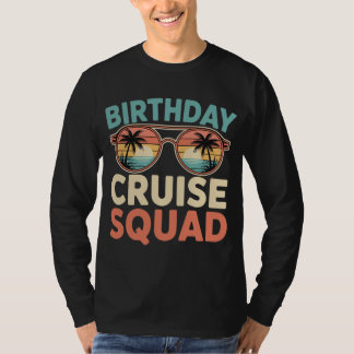 Retro Birthday Cruise Squad 2026 - Vintage Sunset T-Shirt