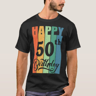 Retro Birthday Gift for 50 Years Old Happy 50th Bi T-Shirt