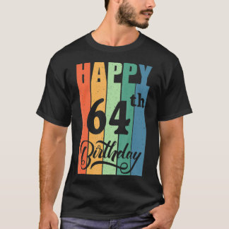 Retro Birthday Gift for 64 Years Old Happy 64th Bi T-Shirt