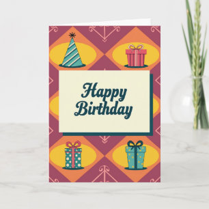 Retro Birthday Illustration Card