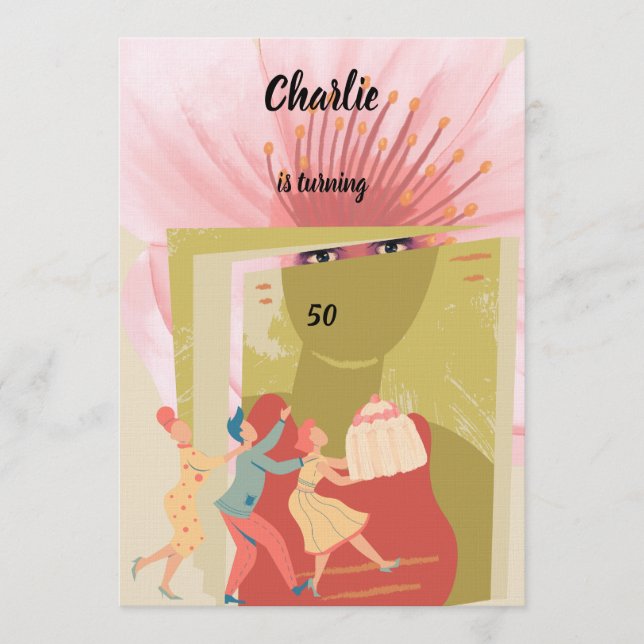 Retro birthday invitation (Front)