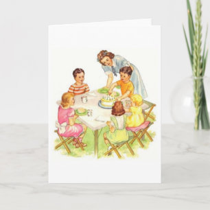 Retro Birthday Party Birthday Greeting Card