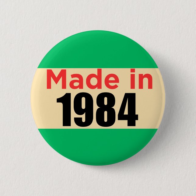 Retro birthday pin 40th forty years old 1984 (Front)