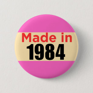 Retro birthday pin 40th forty years old 1984