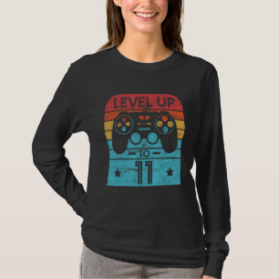 Retro Birthday Video Game 11 Years Old Gamer Level T-Shirt