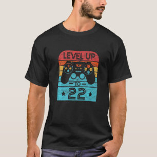 Retro Birthday Video Game 22 Years Old Gamer Level T-Shirt