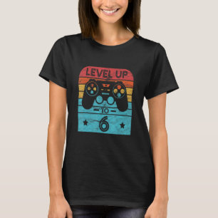 Retro Birthday Video Game 6 Years Old Gamer Level  T-Shirt