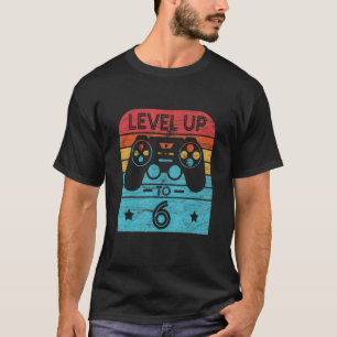 Retro Birthday Video Game 6 Years Old Gamer Level  T-Shirt