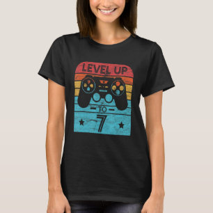 Retro Birthday Video Game 7 Years Old Gamer Level T-Shirt