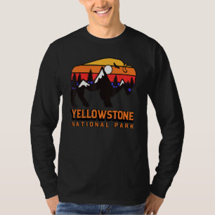 Retro Bison Yellowstone National Park Vintage Buff T-Shirt