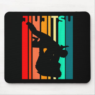Retro BJJ Martial Art MMA Brazilian Jiu Jitsu For Mouse Pad