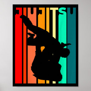 Retro BJJ Martial Art MMA Brazilian Jiu Jitsu For Poster