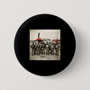 Retro black airmen black history world war 2 6 cm round badge