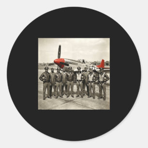 Retro black airmen black history world war 2 classic round sticker