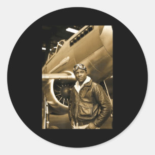 Retro black airmen black history world war 2 classic round sticker