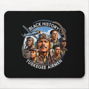 Retro Black Airmen Black History World War 2 Mouse Pad
