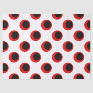 Retro Black and Red Polka Dots Tissue Paper