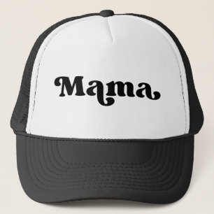 Retro Black and White American Mum Nickname Mama Trucker Hat