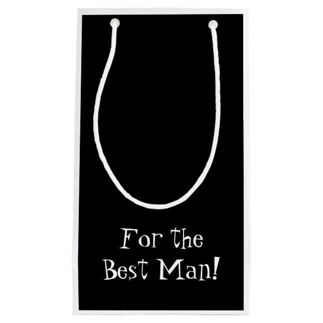 Retro Black and White Best Man Gift Bag (Front)