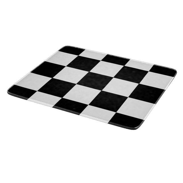 Retro Black and White Chequerboard Cutting Board (Corner)