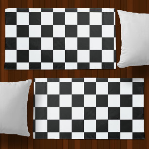 Retro Black and White Chequered Pattern Pillow Cas Pillowcase