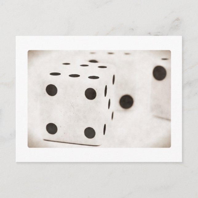 Retro Black and White Dice Postcard (Front)