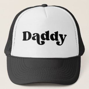 Retro Black and White Father American Daddy Trucker Hat