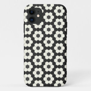 Retro Black and White Geometric Hexagon Tile   Case-Mate iPhone Case
