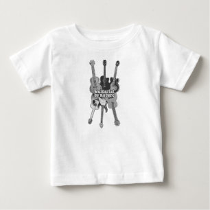 Retro black and white guitars for guitarists baby T-Shirt
