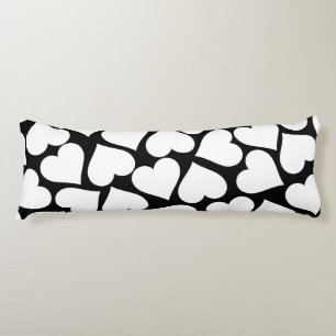 Retro Black and White Heart Pattern Body Cushion