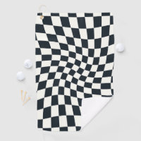 Retro Black And White Pastel Warped Chequerboard