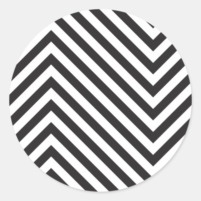Retro Black and White Pattern Classic Round Sticker (Front)