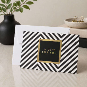 Retro Black and White Pattern Glam Gold Gift Cert