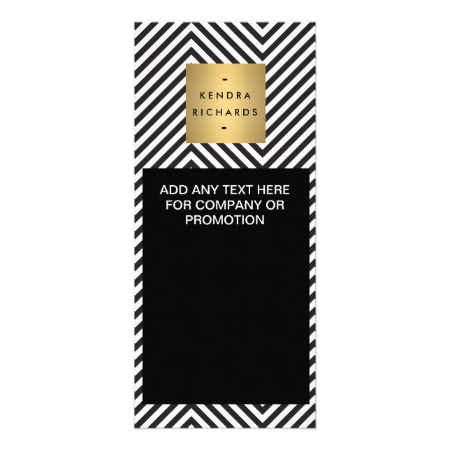 Retro Black and White Pattern Rack Card (Front)