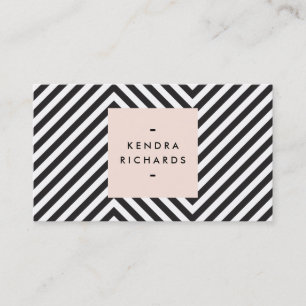 Retro Black and White Pattern Simple Name Logo Business Card