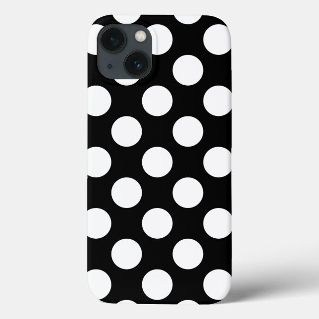 Retro Black and White Polka Dot Case-Mate iPhone Case (Back)