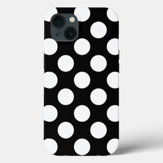 Retro Black and White Polka Dot iPhone 13 Case