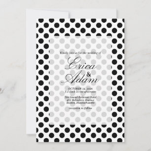 Retro Black and White Polka Dot Party Invitation