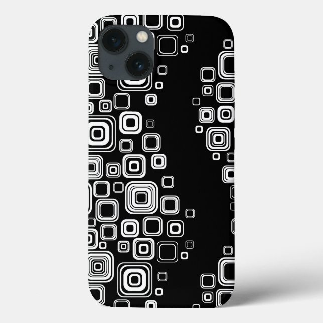 Retro black and white squares Case-Mate iPhone case (Back)