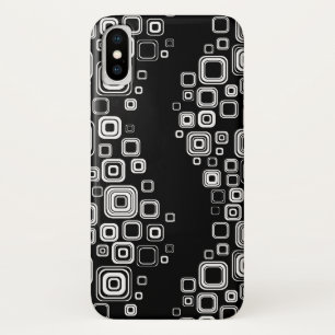 Retro black and white squares iPhone x case