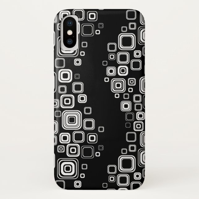 Retro black and white squares Case-Mate iPhone case (Back)