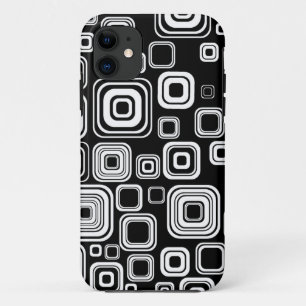 Retro black and white squares iPhone 11 case