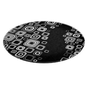 Retro black and white squares cutting board