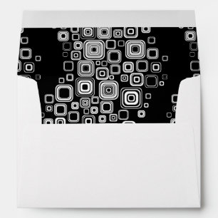 Retro black and white squares envelopes